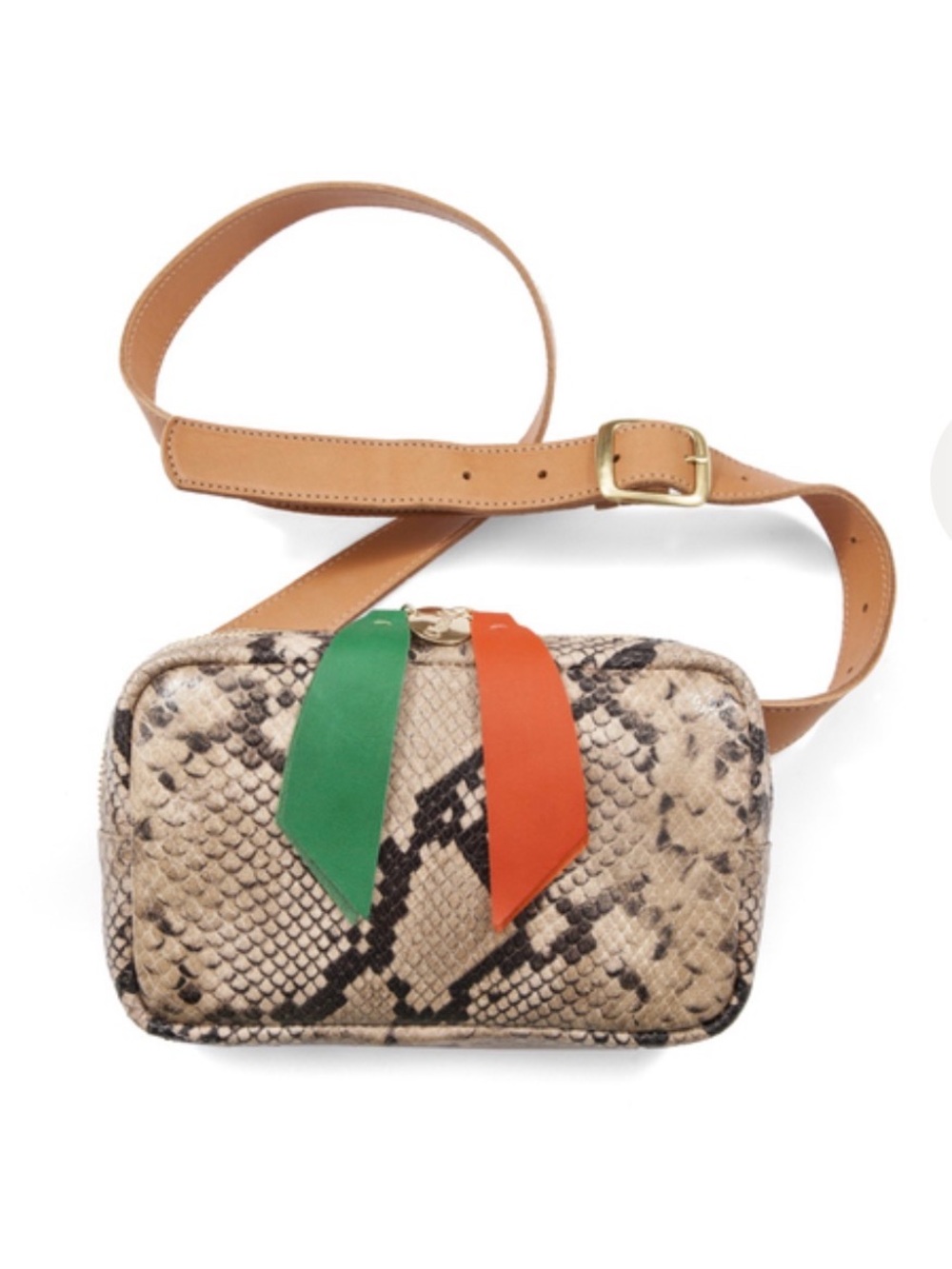 Clare V Snakeskin Belt Bag